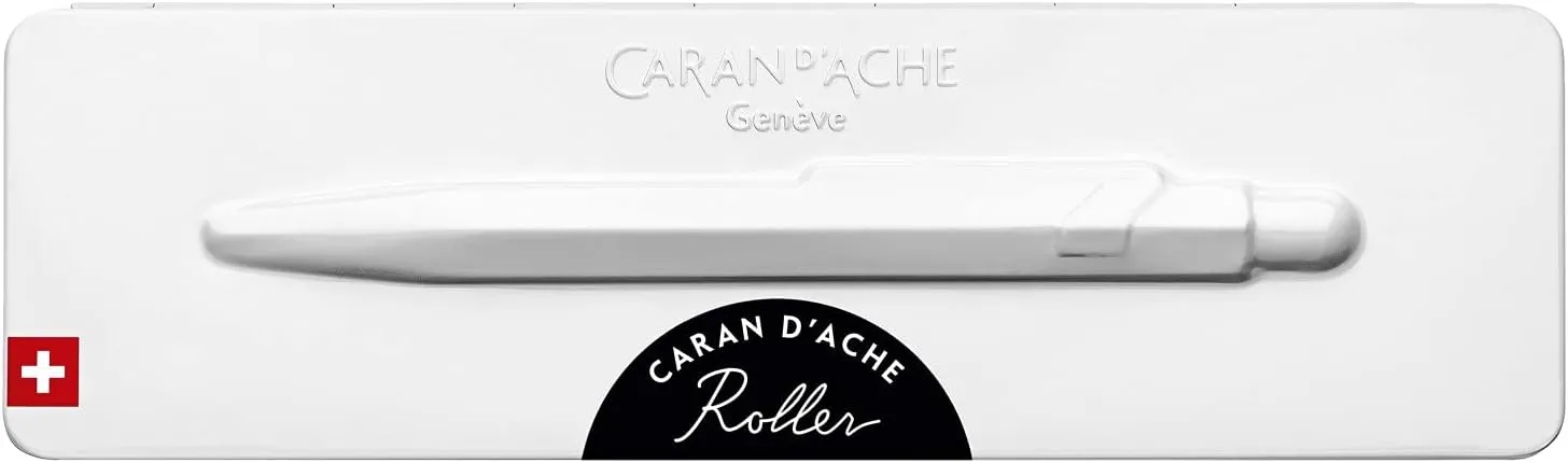 Caran d'Ache Retractable and Capless Rollerball Pen, Matte Black, Slim Pack