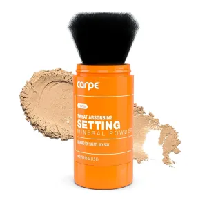 Carpe ~NEW~ Sweat Absorbing Translucent Mineral Powder - Mess-free Loose Powder Makeup That Controls Oil & Sweat Shine - Makeup Setting Powder For Oily Skin - Matte Finish Gentle on Skin