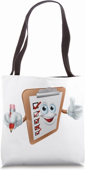 Cartoon Survey Questionnaire Man Tote Bag