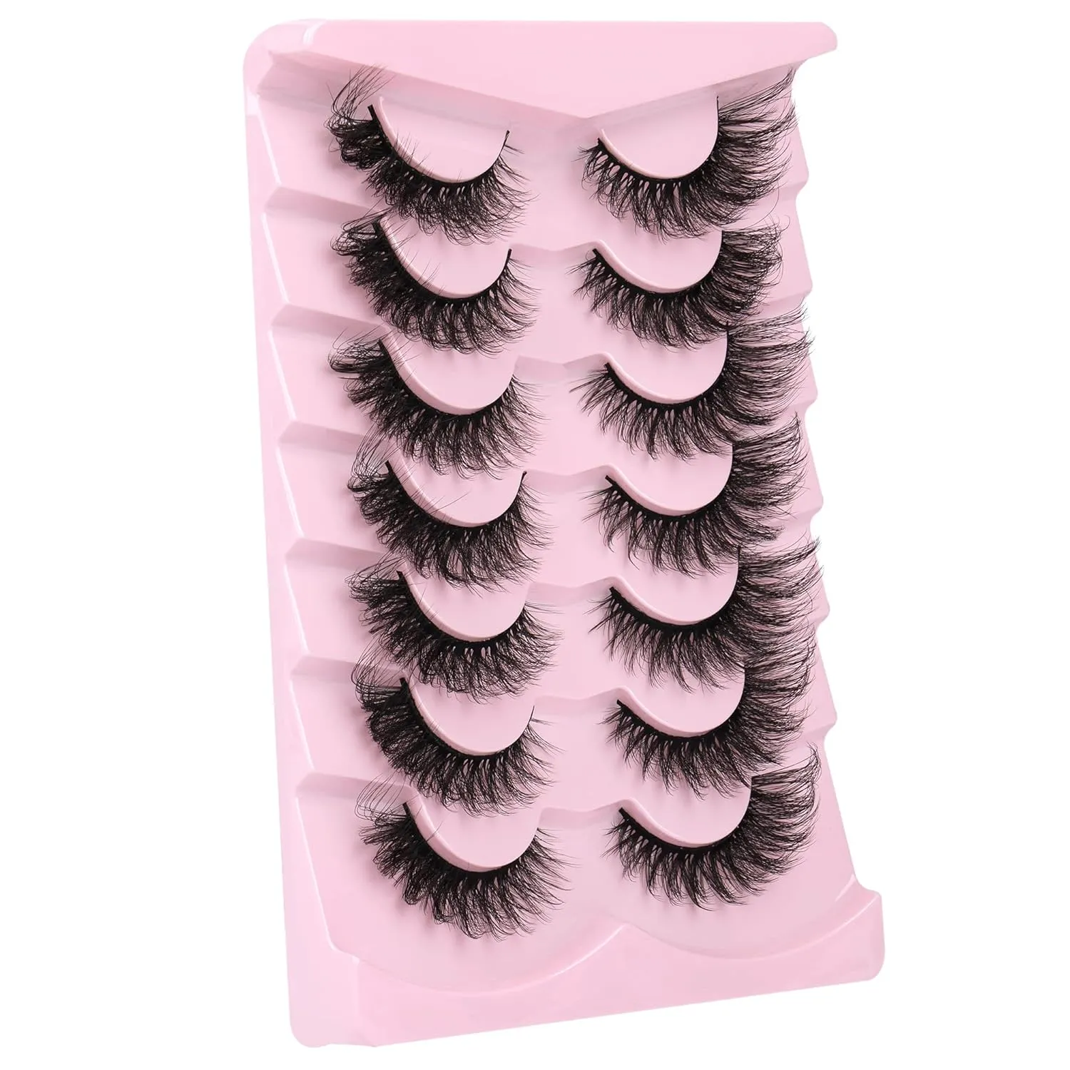 Cat Eye Fake Lashes Dramatic False Eyelashes Faux Mink Lashes Extension Wispy Full Natural Look 7 Pairs Pack Fox Eye Lash 8D Volume Thick long Reusable Light by Boahankuke