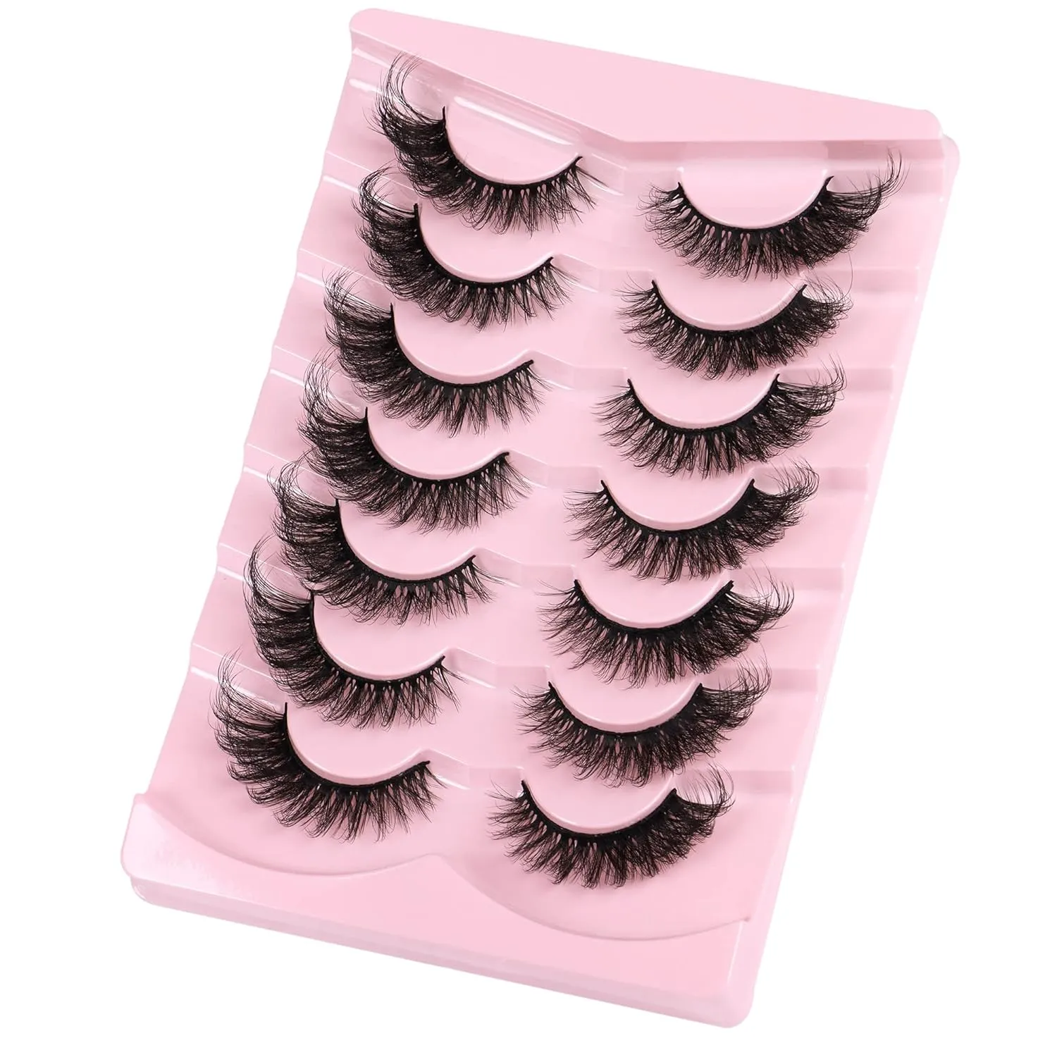 Cat Eye Fake Lashes Dramatic False Eyelashes Faux Mink Lashes Extension Wispy Full Natural Look 7 Pairs Pack Fox Eye Lash 8D Volume Thick long Reusable Light by Boahankuke