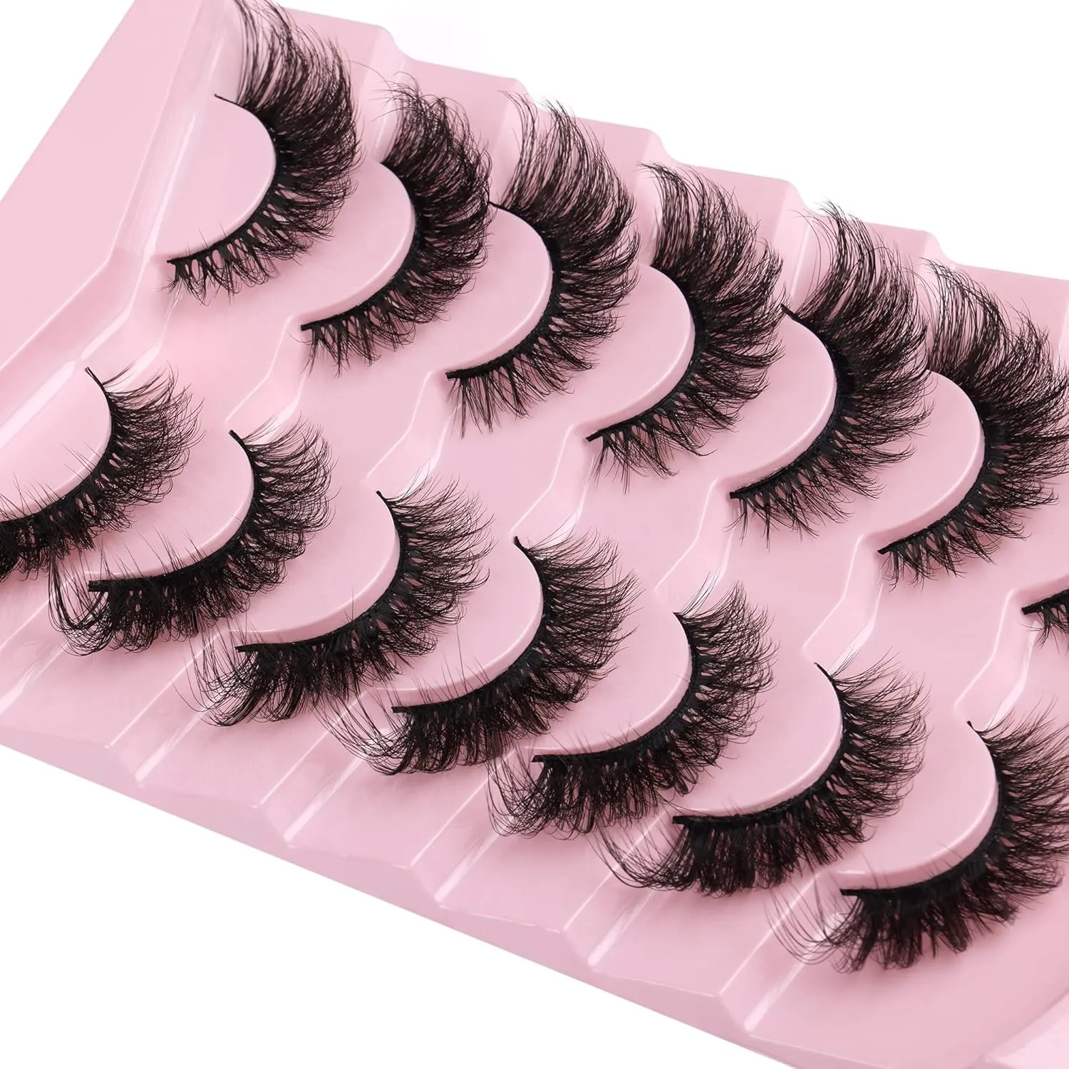 Cat Eye Fake Lashes Dramatic False Eyelashes Faux Mink Lashes Extension Wispy Full Natural Look 7 Pairs Pack Fox Eye Lash 8D Volume Thick long Reusable Light by Boahankuke