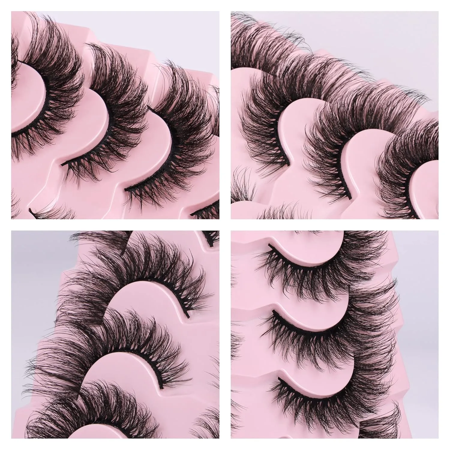 Cat Eye Fake Lashes Dramatic False Eyelashes Faux Mink Lashes Extension Wispy Full Natural Look 7 Pairs Pack Fox Eye Lash 8D Volume Thick long Reusable Light by Boahankuke