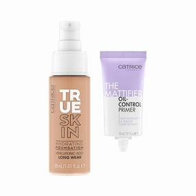 Catrice | True Skin Foundation 46 & The Mattifier Oil-Control Primer | Full Coverage Makeup | Vegan & Cruelty Free