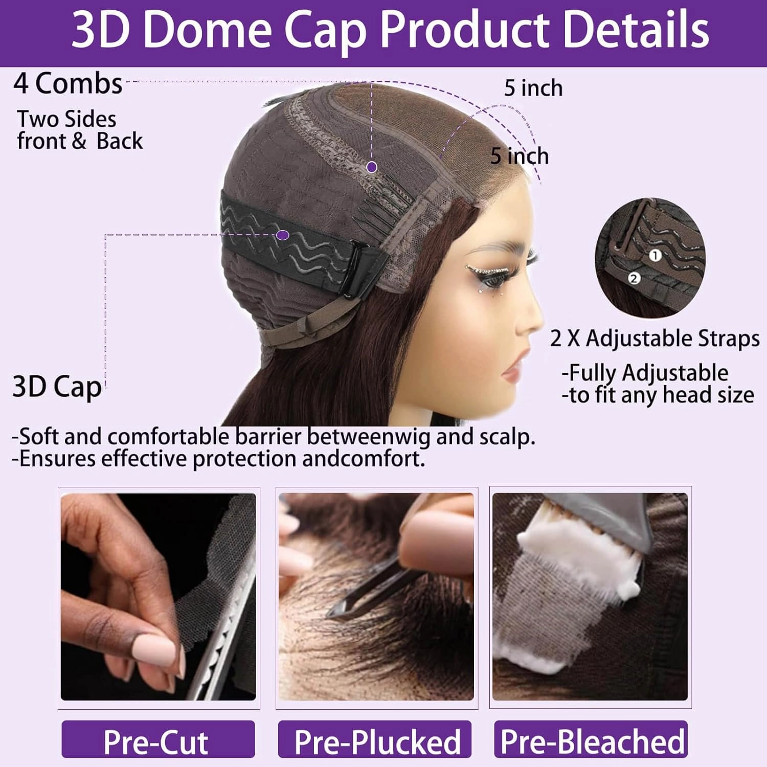 Chocolate Brown Bob Wig Human Hair Glueless Wigs Human Hair Pre Plucked Pre Cut Body Wave 5x5 HD Transparent Closure Wigs 180% Density 100% Brazilian Virgin Hair Brown Wig for Black Women (12 inch)
