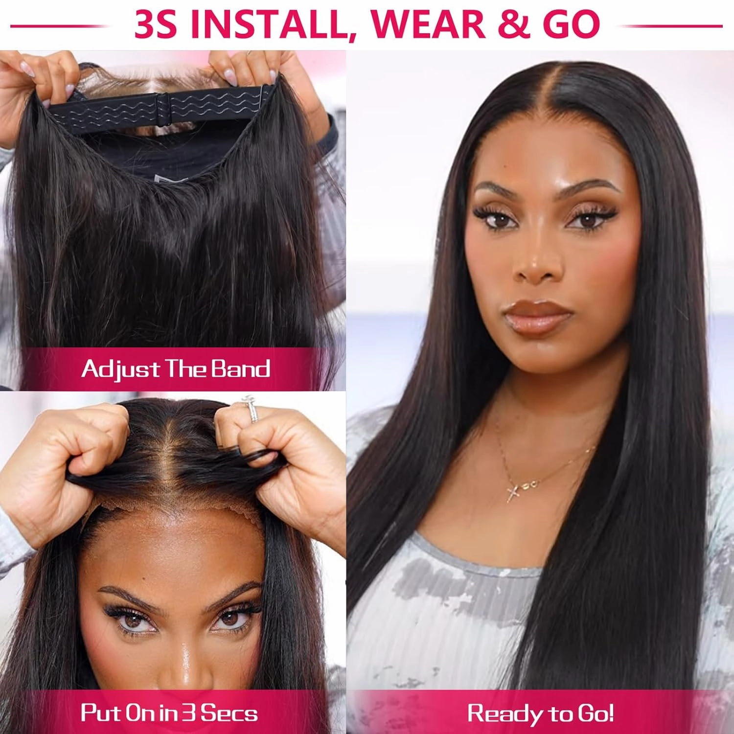 Chocolate Brown Glueless Wig Human Hair Pre Plucked Pre Cut 9x6 Wear and Go Lace Front Wig 200% Density Long Brown 22 Inch