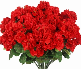 CISDUEO 12 Pcs Artificial Geranium Flowers for Outdoors Silk Geraniums Flowers Outdoor Red Flowers Bush Faux Geraniums for Outdoor Planters Decor Indoor Garden Patio Grave Cemetary Table Centerpiece