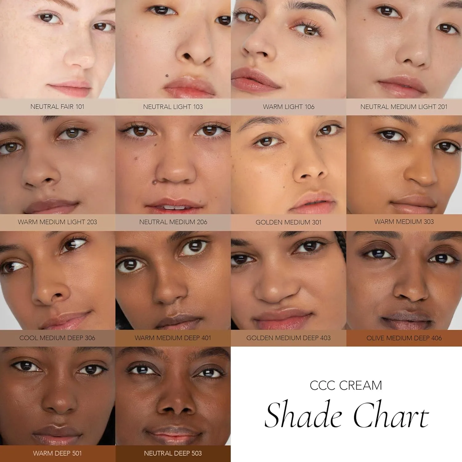 CLE Cosmetics CCC Cream (Golden Medium 301 / SPF 50) - Color Correcting CC Cream Hybrid with Sunscreen - Lightweight, Hydrating Light to Medium Coverage Foundation - 1 fl oz
