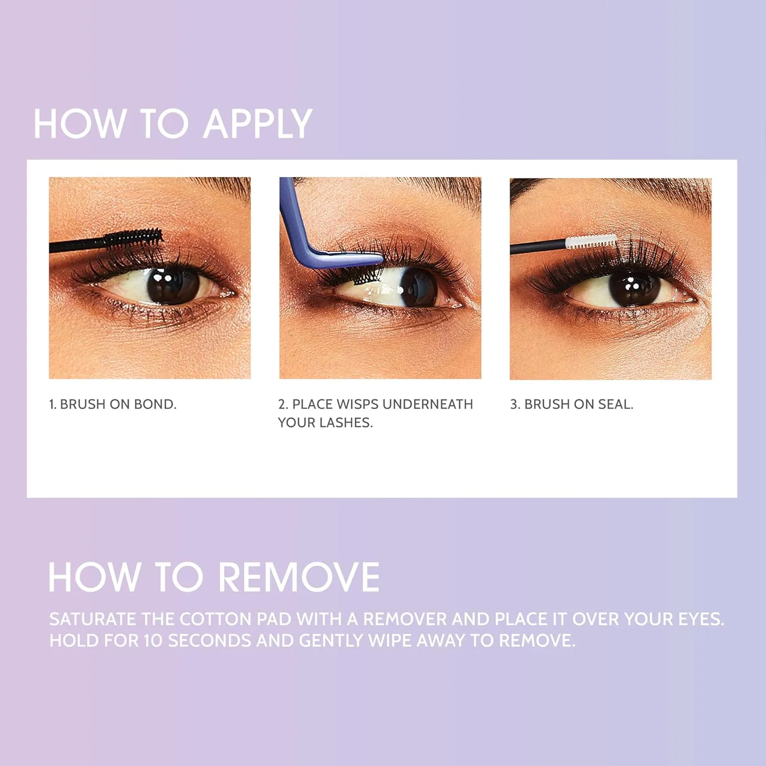 Clear Band False Eyelashes, Lash Extension Kit, Feathery & Wispy, Natural Volume, 8mm-10mm-12mm, Includes Bond & Seal, Precision Applicator & 36 Lash Clusters