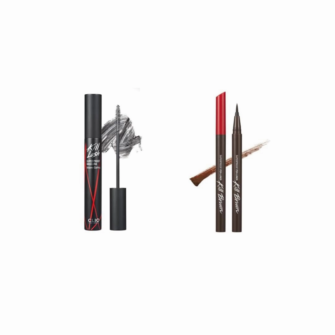 CLIO Kill Lash Superproof Mascara 02 Volume Curling   Waterproof Pen Liquid Eyeliner 02 Brown