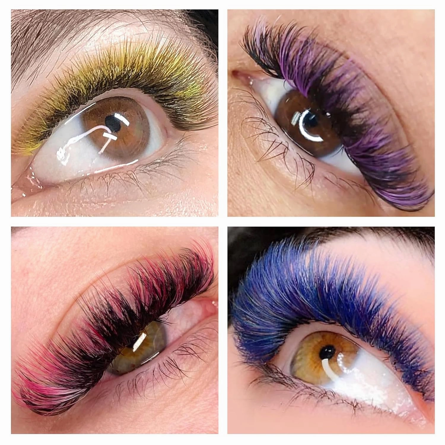 Colored Lash Extensions, 32 Rows Cashmere Mix Classic & Volume Lash Extensions, 0.07 D Curl, 12-15mm