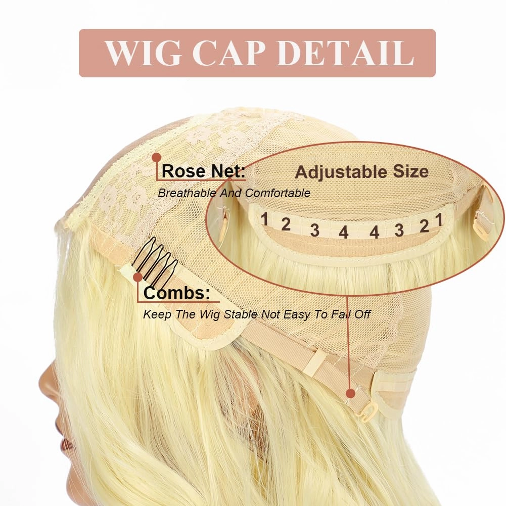 Colorful Queen 26 Inch Lace Front Long Wavy Curly Wig 613 Blonde Wigs for Women Middle Part Natural Looking for Daily Use Party Cosplay