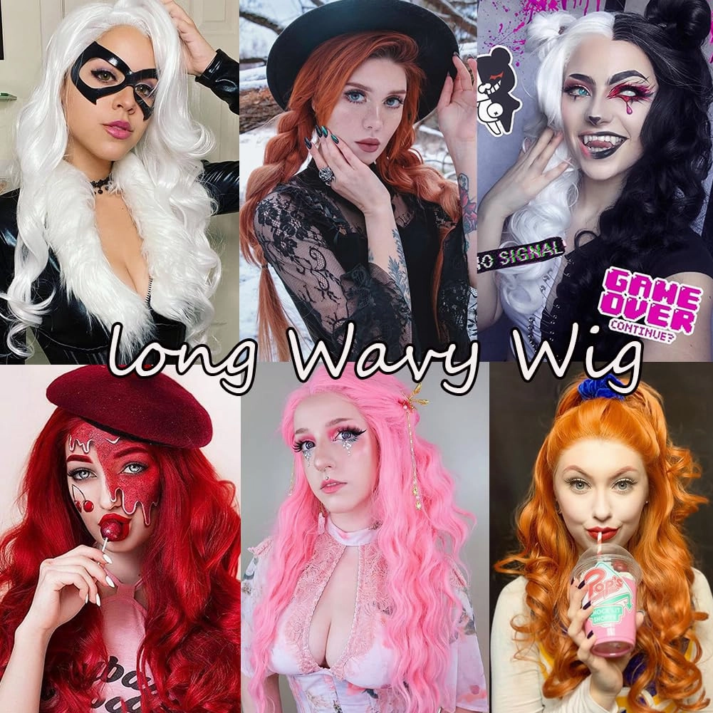 Colorful Queen 26 Inch Lace Front Long Wavy Curly Wig 613 Blonde Wigs for Women Middle Part Natural Looking for Daily Use Party Cosplay