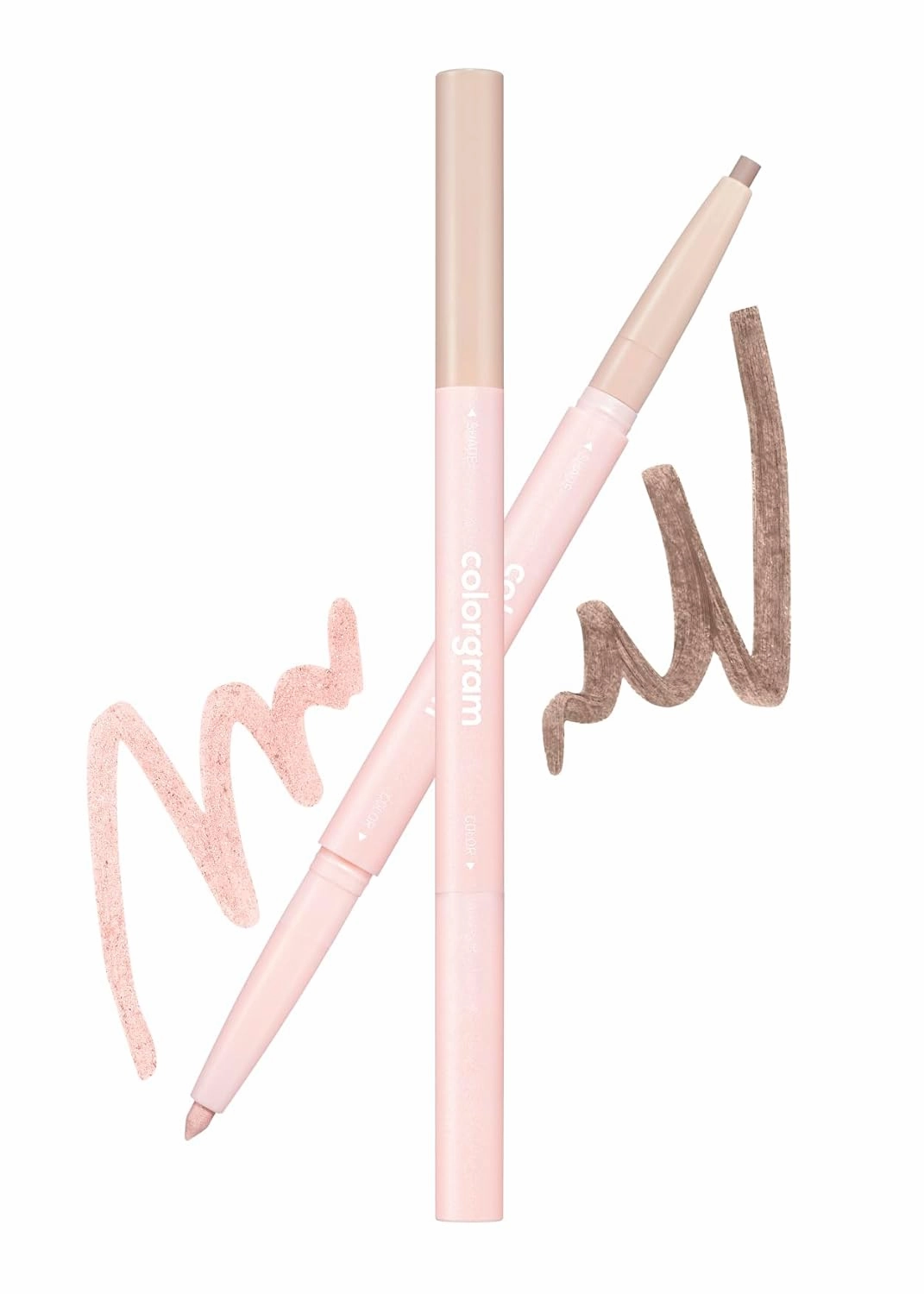 COLORGRAM 07 Warm Peach Under Eye Highlighter Stick   Shade Re-Forming Brush Liner 70% Brown Bundle