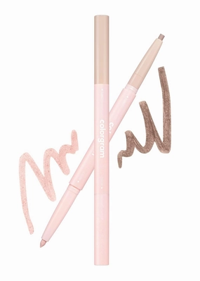 COLORGRAM 07 Warm Peach Under Eye Highlighter Stick   Shade Re-Forming Brush Liner 70% Brown Bundle