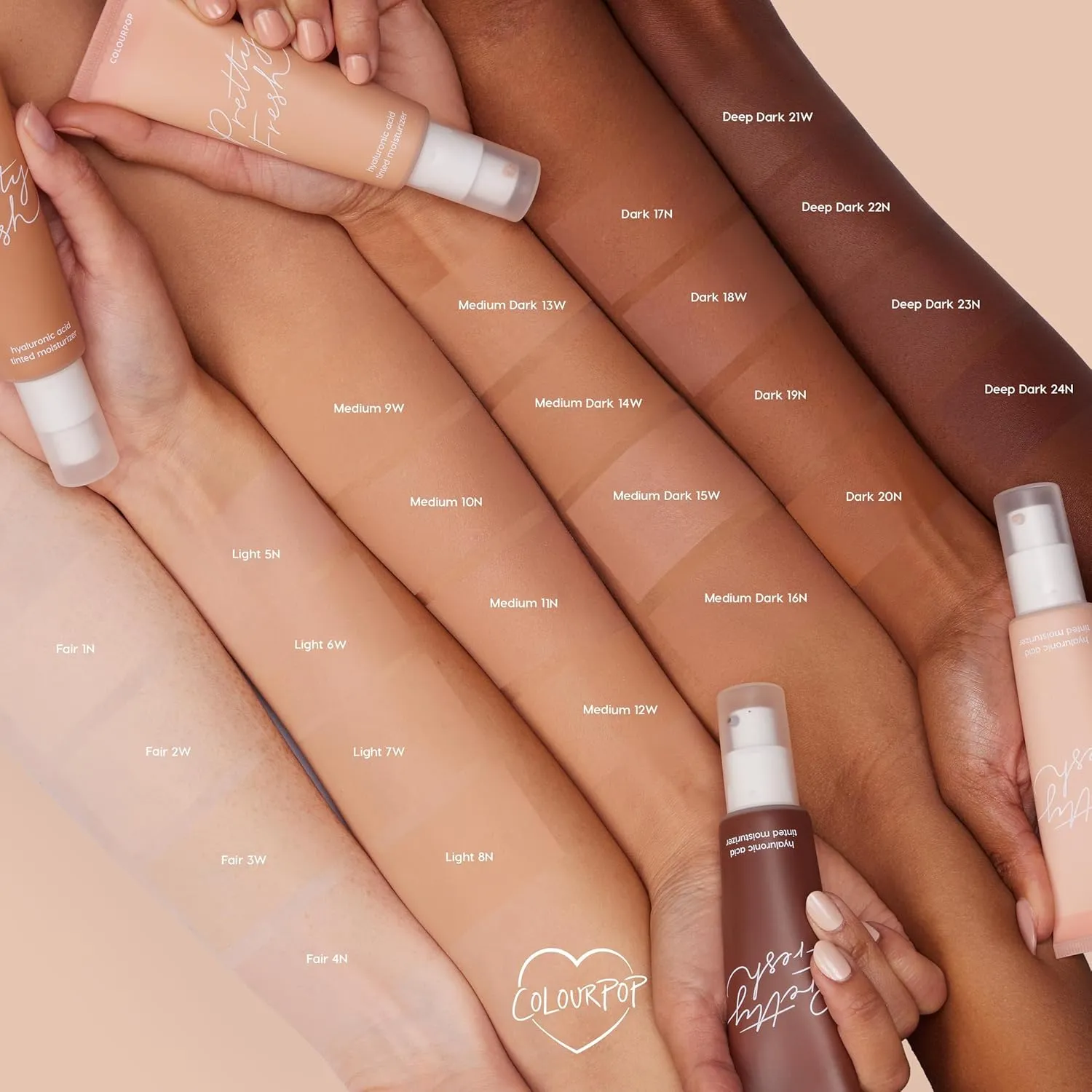 ColourPop Pretty Fresh Tinted Moisturizer - Hydrating Skin Tint with Lightweight Coverage - Formulated with Hyaluronic Acid & Coconut Water for Healthy-Looking Skin - Fair 3W (1.45 oz)