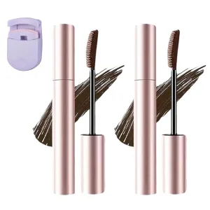 Comparison K Mascara, Comparisonk Mascara, 2PCS Tubing Mascaras Black & Brown for Lash Makeup,Curling Smudge and Lengthening Proof and Waterproof Mascaras (Brown*2, 0.12 Fl Oz)