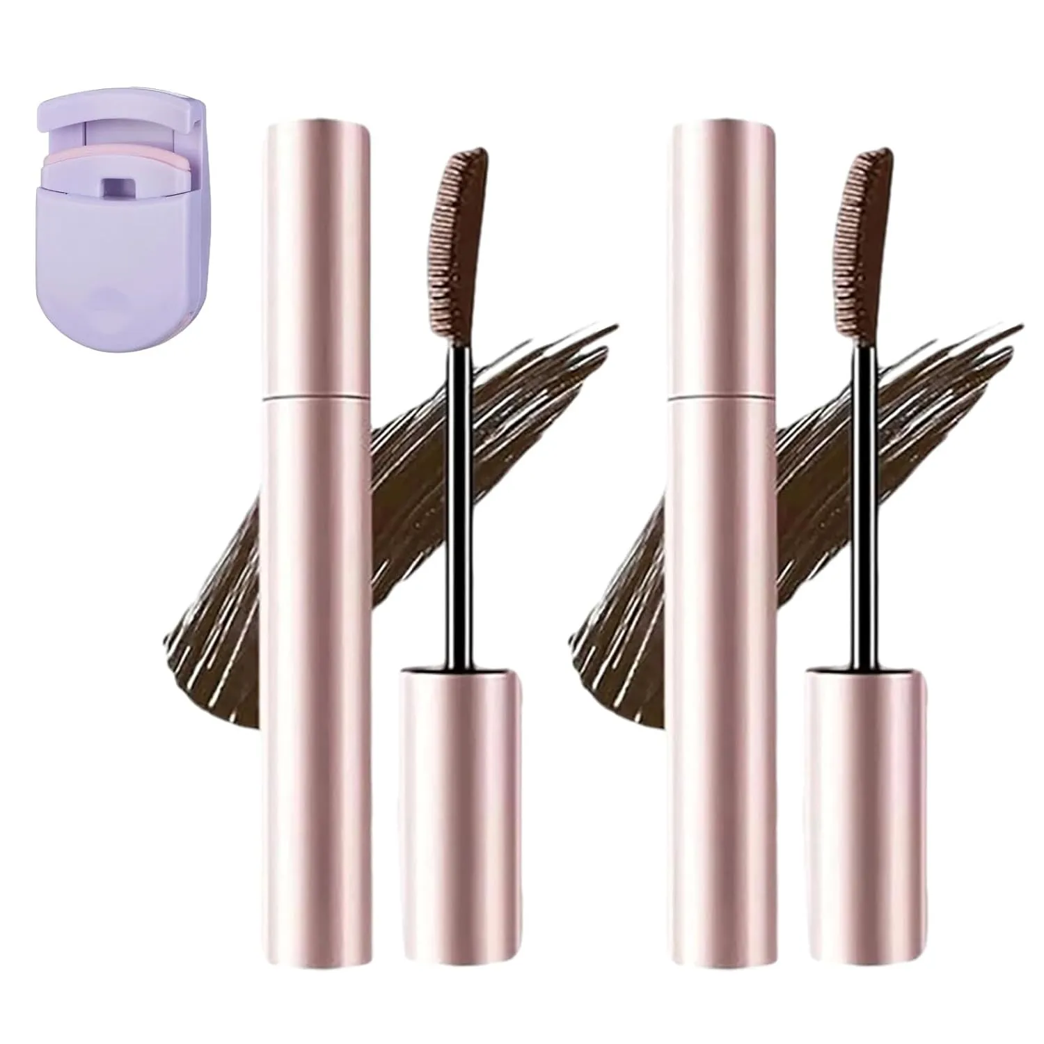 Comparison K Mascara, Comparisonk Mascara, 2PCS Tubing Mascaras Black & Brown for Lash Makeup,Curling Smudge and Lengthening Proof and Waterproof Mascaras (Brown*2, 0.12 Fl Oz)