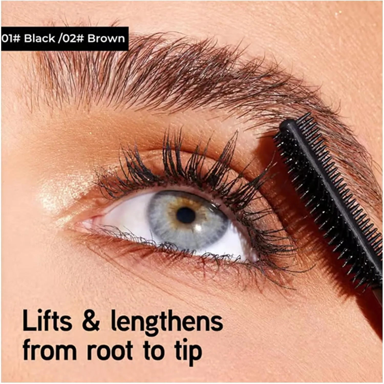 Comparison K Mascara, Tubing Mascara Black & Brown Duo for Lash Makeup, Relaxrich Lengthening and Curling Mascar, Smudge Proof Long Lasting and Waterproof, Non Clumping (Black)