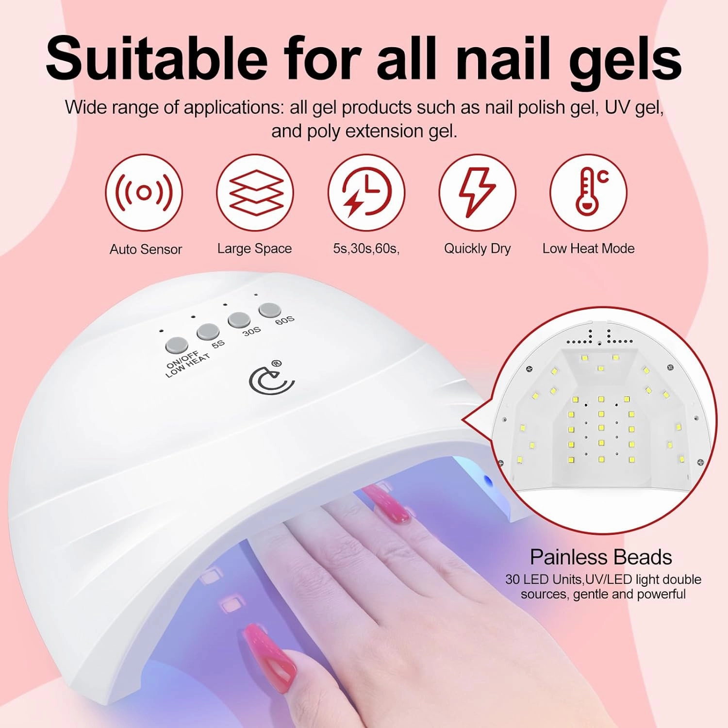 COSCELIA 53ps Gel Nail Polish Kit with U V light and Drill Starter Kit 35 Colors Gel Polish 5pcs Top Base Coat LED Lamp Nail Art All Seasons Gel Manicure Kit Gifts for Women