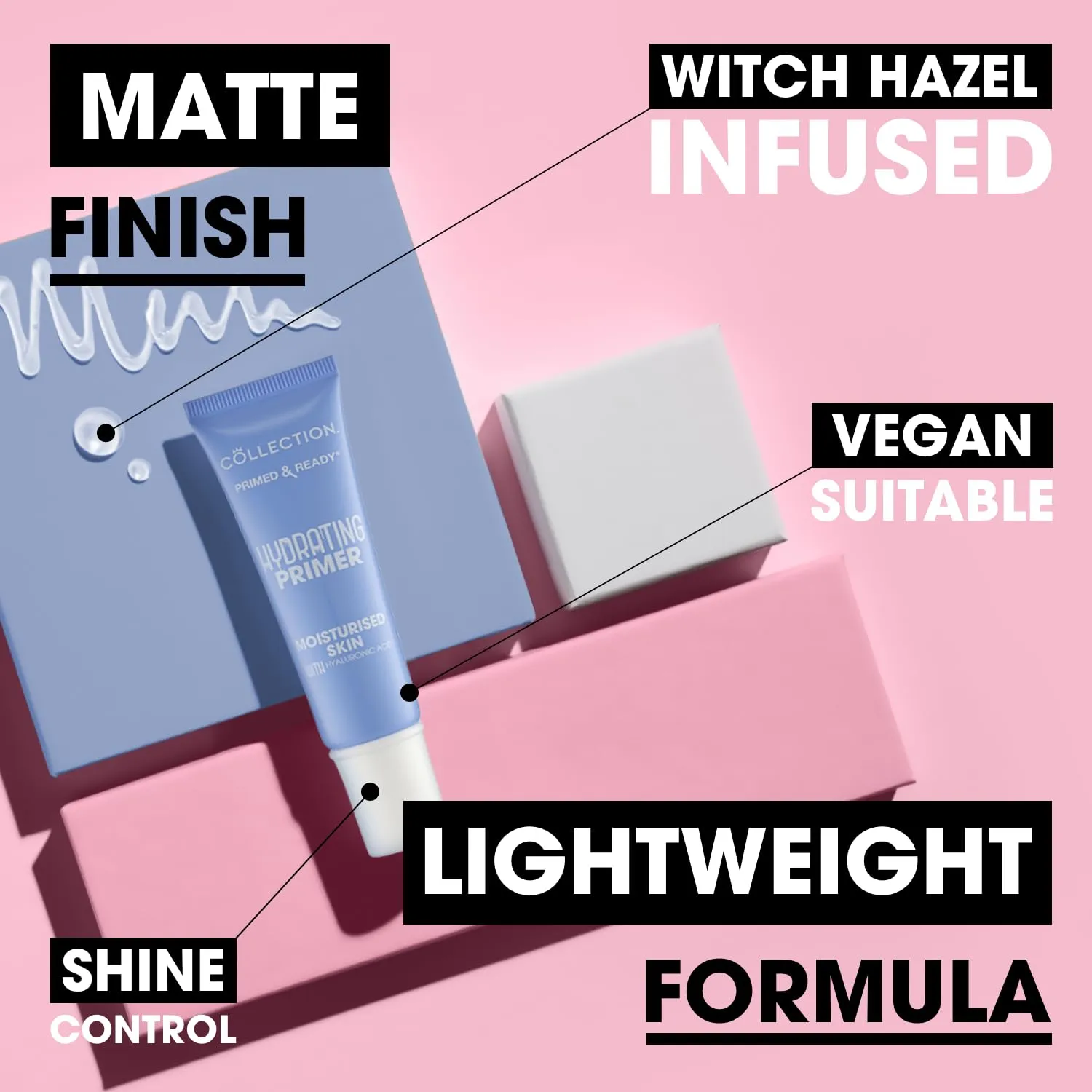 Cosmetics Primed and Ready Hydrating Primer, Locks in Moisture, 20ml, Hydration, Clear