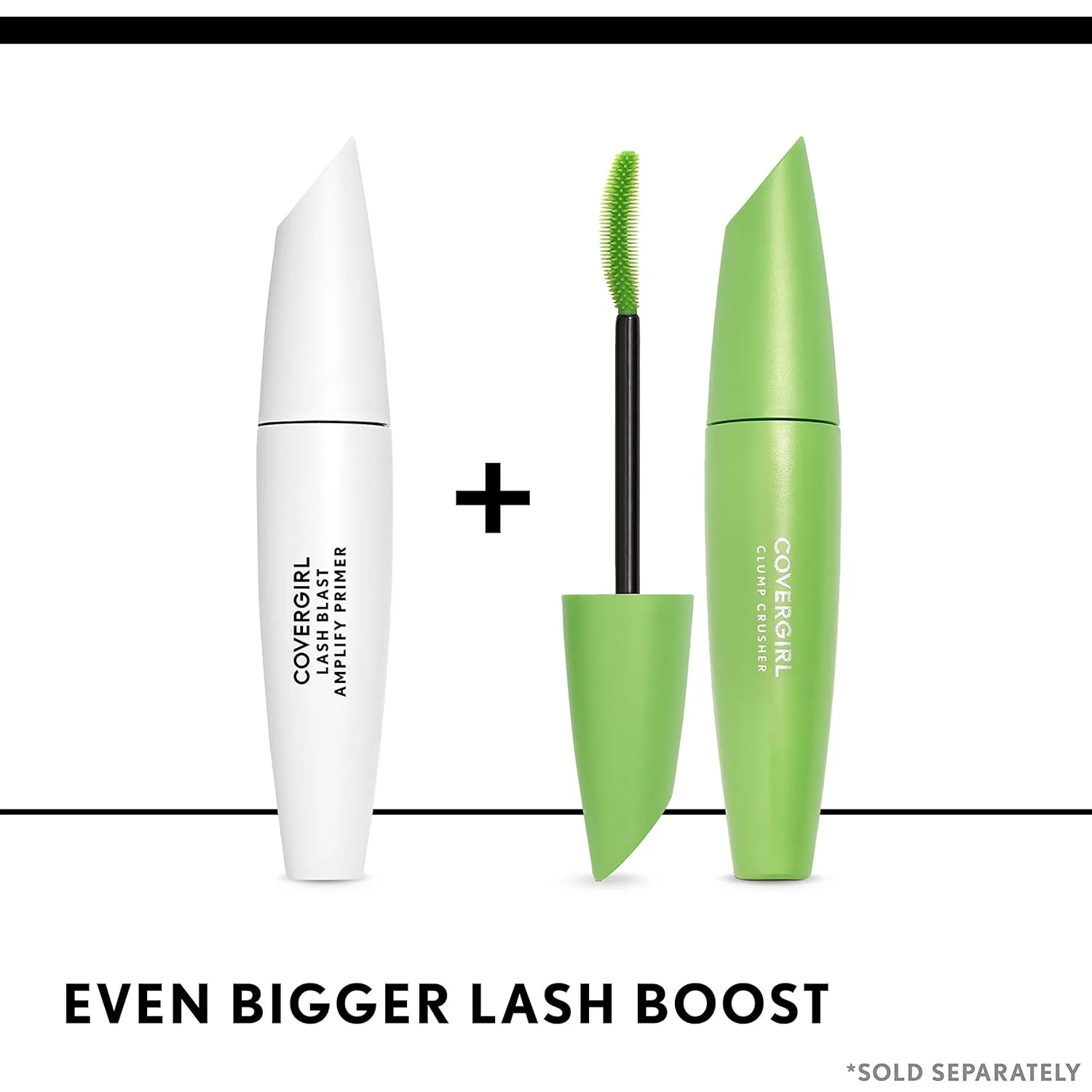 COVERGIRL Clump Crusher Mascara, 20X More Volume, Double Sided Brush, Long-Lasting Wear - 800 Very Black, Pack of 2