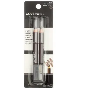 CoverGirl Easy Breezy Brow, Fill Define Pencils [505] Rich Brown 2 ea​​ ( Pack of 5)​