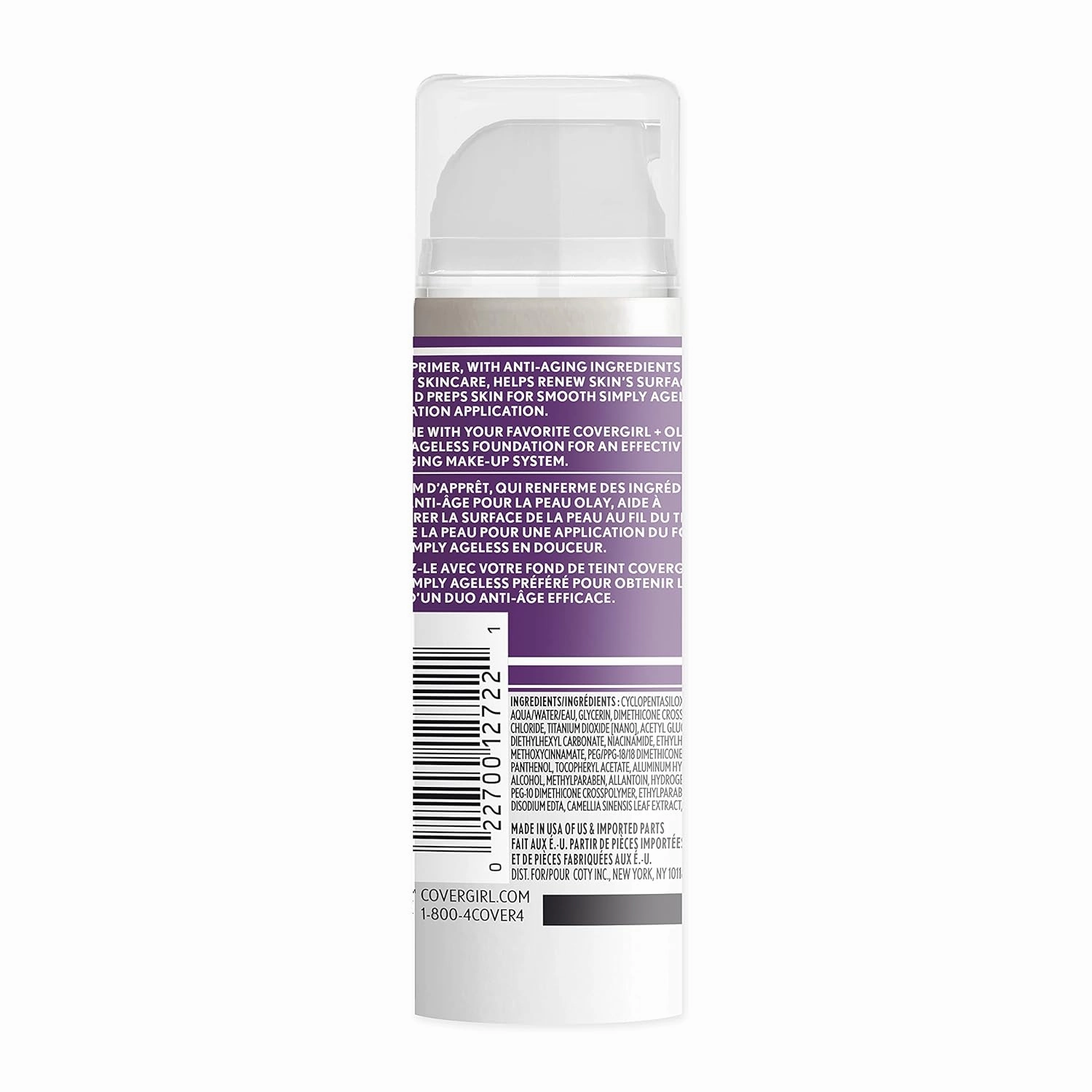 Covergirl   Olay Simply Ageless 3-in-1 Liquid Foundation, Creamy Natural & Simply Ageless Makeup Primer, 1 Fl Oz, Pack of 1