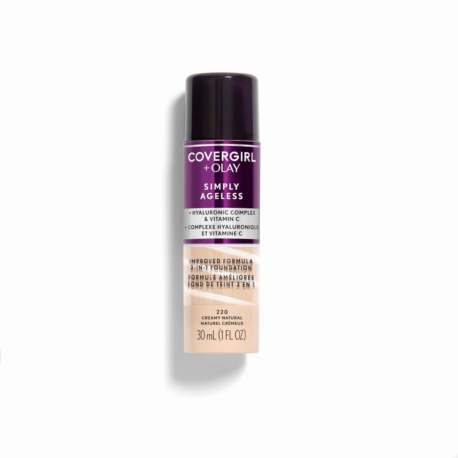 Covergirl   Olay Simply Ageless 3-in-1 Liquid Foundation, Creamy Natural & Simply Ageless Makeup Primer, 1 Fl Oz, Pack of 1