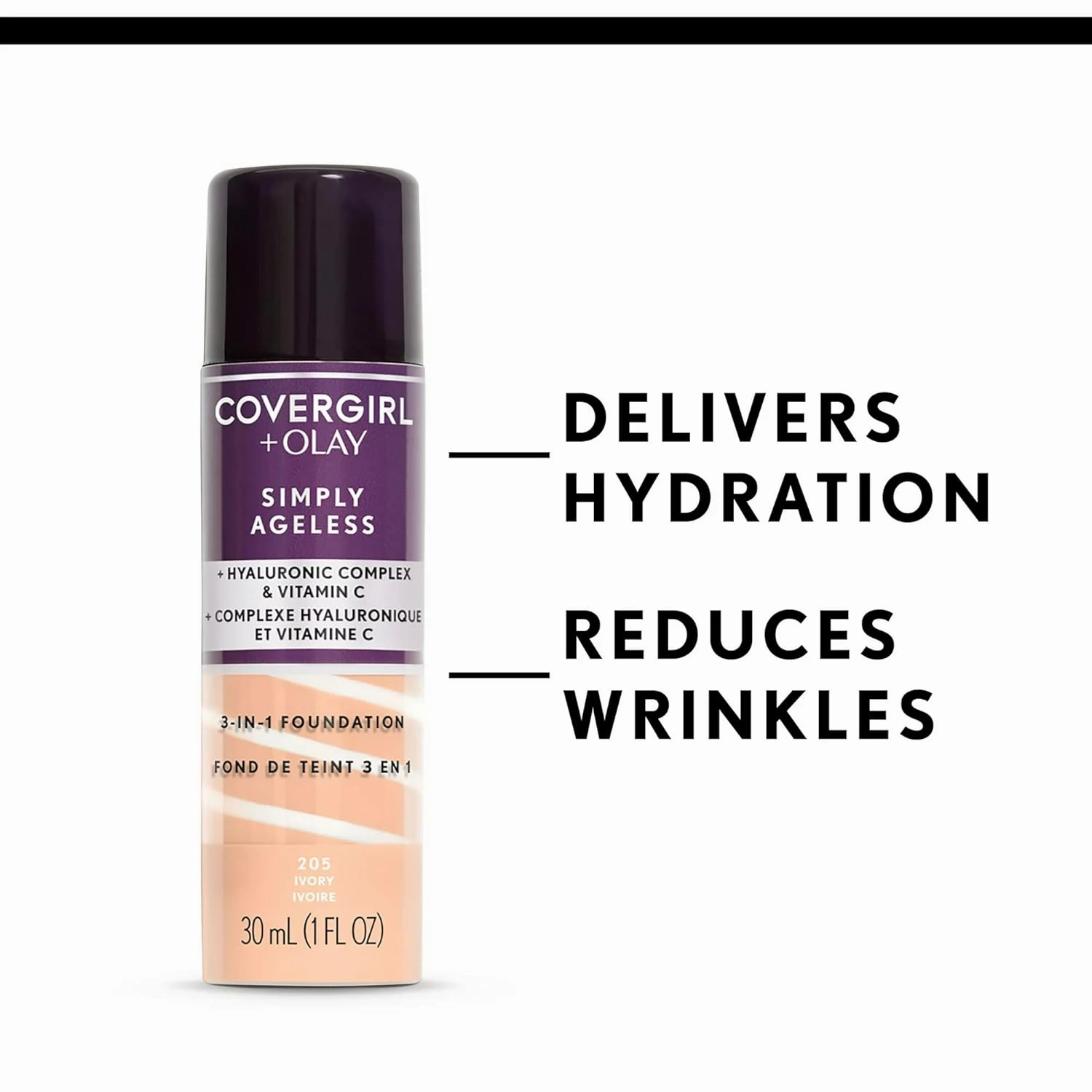 Covergirl   Olay Simply Ageless 3-in-1 Liquid Foundation, Creamy Natural & Simply Ageless Makeup Primer, 1 Fl Oz, Pack of 1