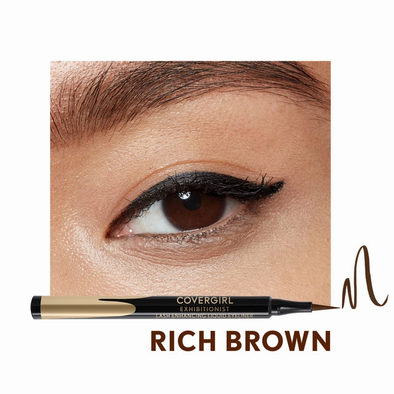 COVERGIRL Exhibitionist Lash Enhancing Liquid Eyeliner, Rich Brown (Pack of 2)