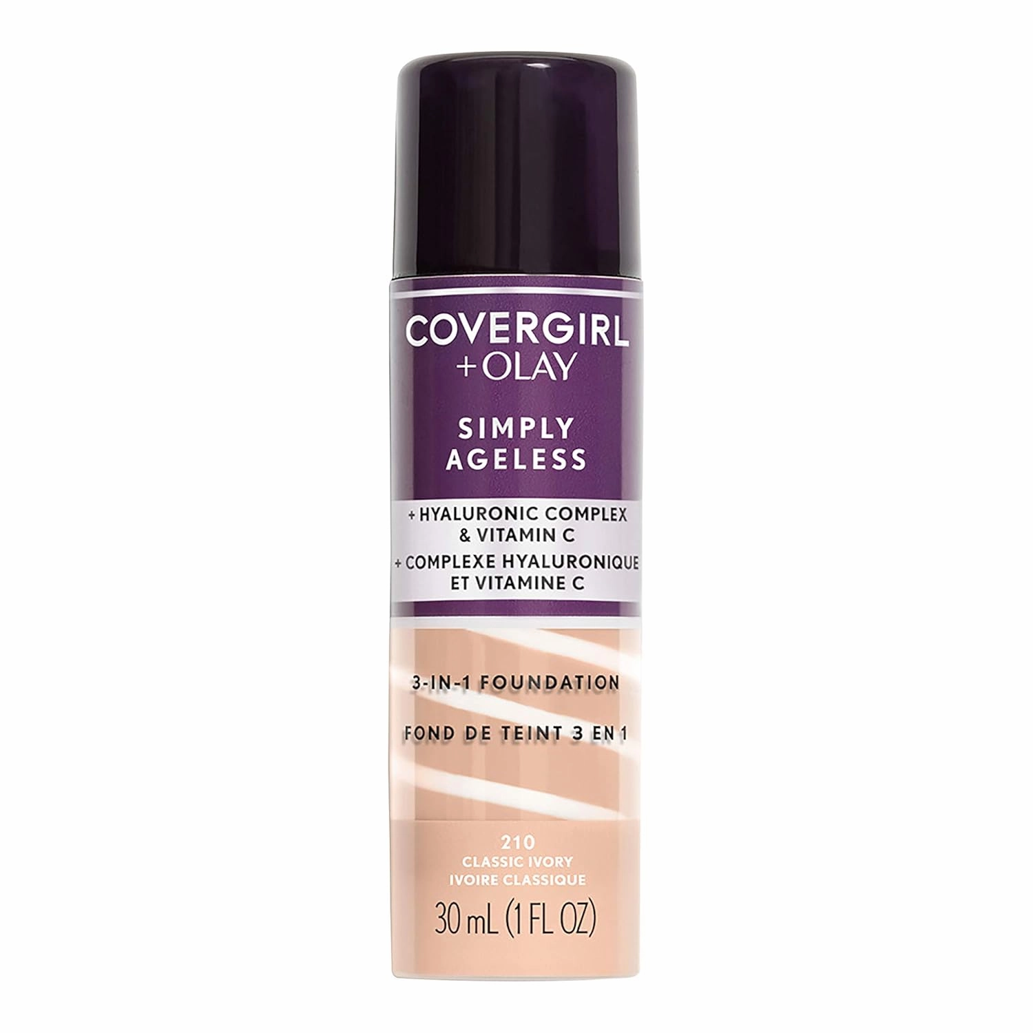 COVERGIRL OLAY Simply Ageless 3-in-1 Liquid Foundation, Classic Ivory & Clean Invisible Loose Powder - Setting Powder, Vegan Formula - Translucent Fair, 20g (0.7 oz)