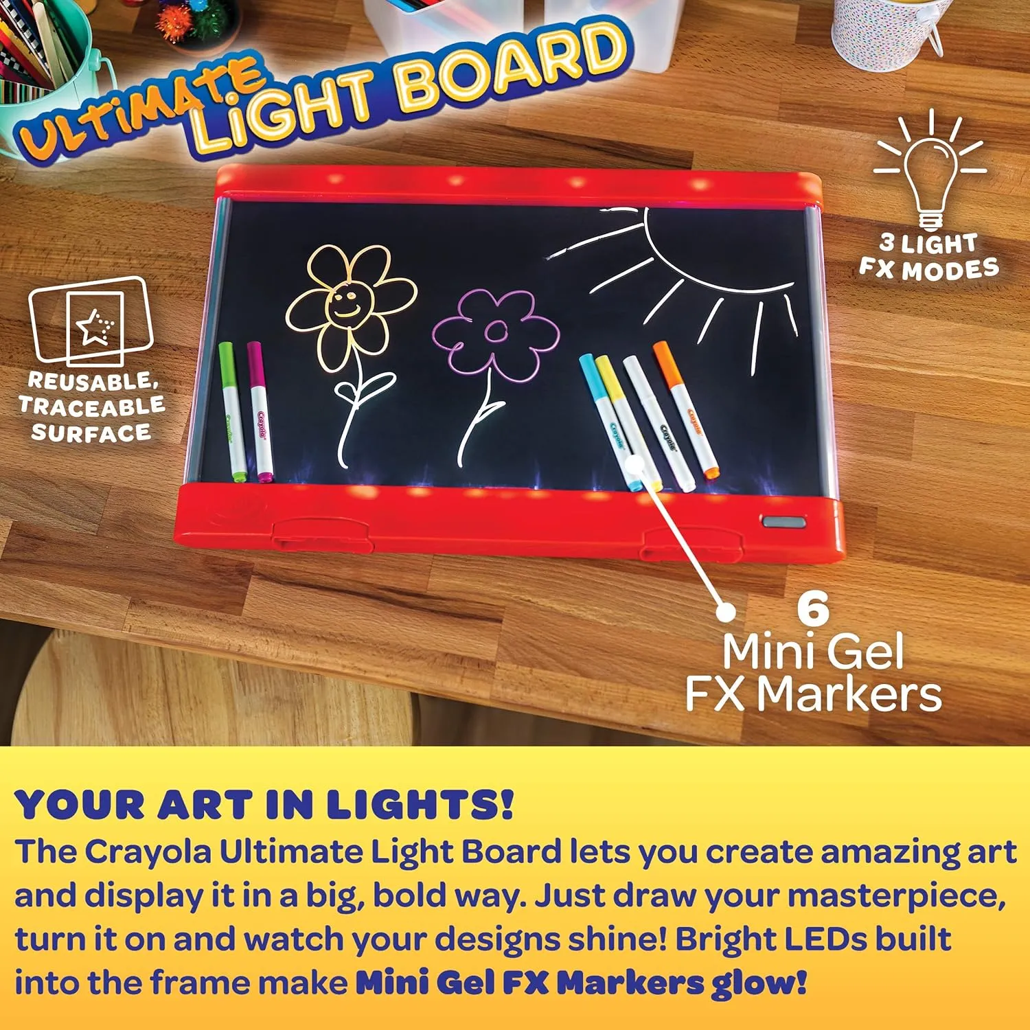 Crayola Ultimate Light Board (Red), Kids Light-Up Tracing Pad, Kids Toys, Gift for Boys & Girls, Drawing Light Box, Ages 6  [Amazon Exclusive]