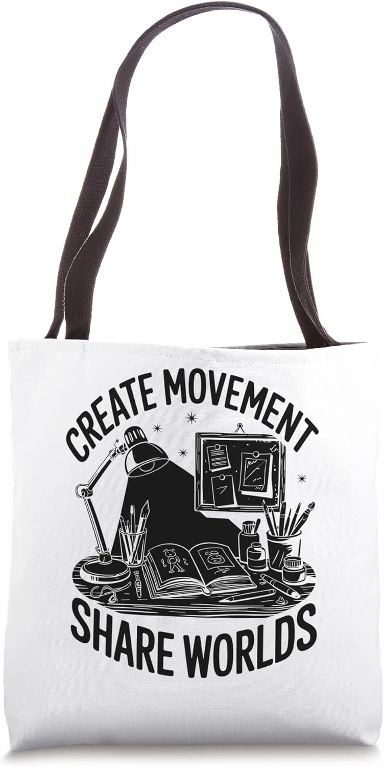 Create Movement Share Worlds Animation Draw Sketch Animate Tote Bag