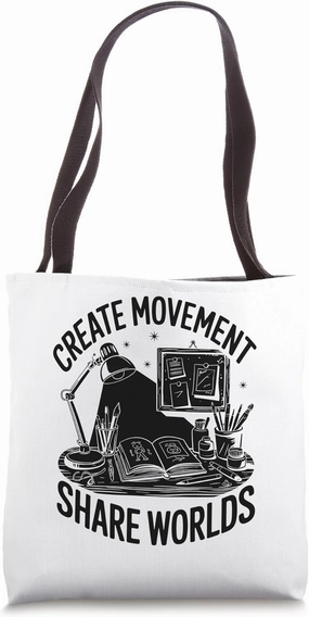 Create Movement Share Worlds Animation Draw Sketch Animate Tote Bag