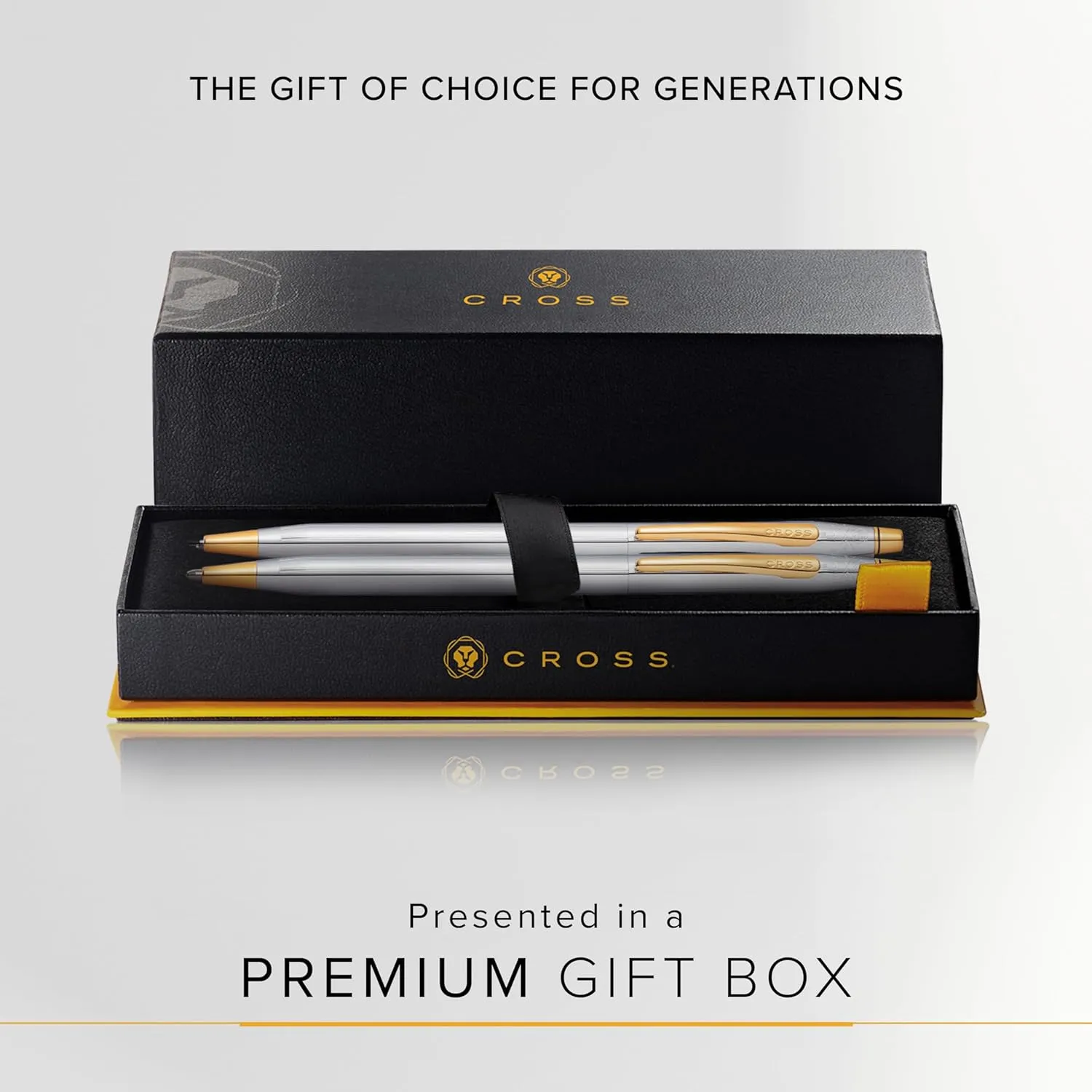 Cross Classic Century Refillable Pen & Pencil Gift Set Presented in a Luxury Gift Box - Medium Point, Black Ink, Medalist