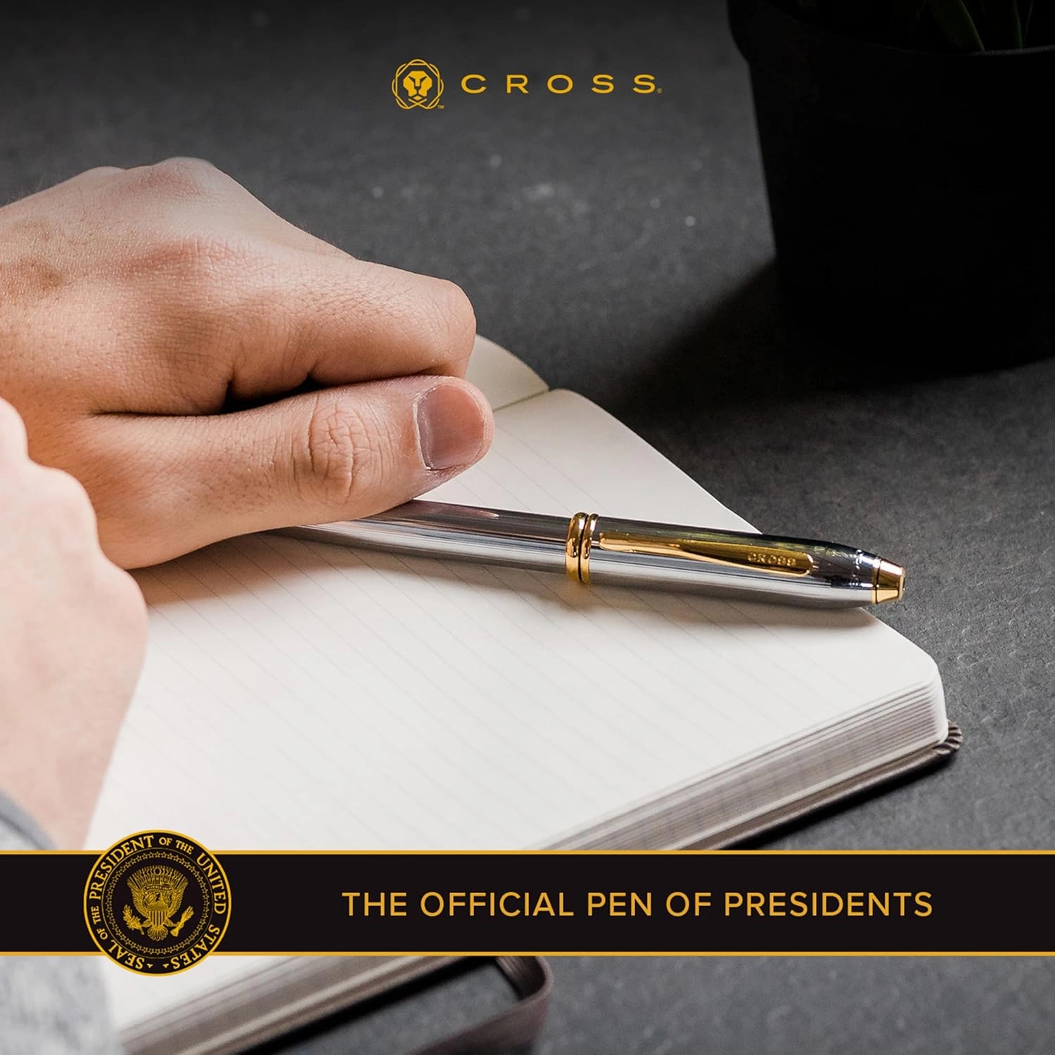 Cross Townsend Refillable Rollerball Pen Presented in a Luxury Gift Box - Medium Point, Black Ink, Medalist
