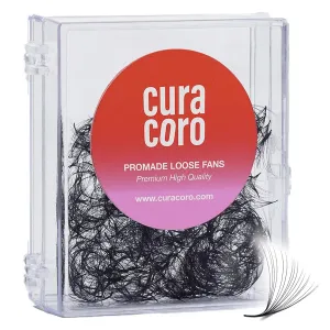Curacoro Promade 500 Fans - 3D to 16D Handmade Volume Lash Fans, C CC D DD L M Curls, Thickness 0.03~0.1mm, 8–20mm Length, Long-Lasting Eyelash Extension Fans (10D-0.03 CC, 10mm)