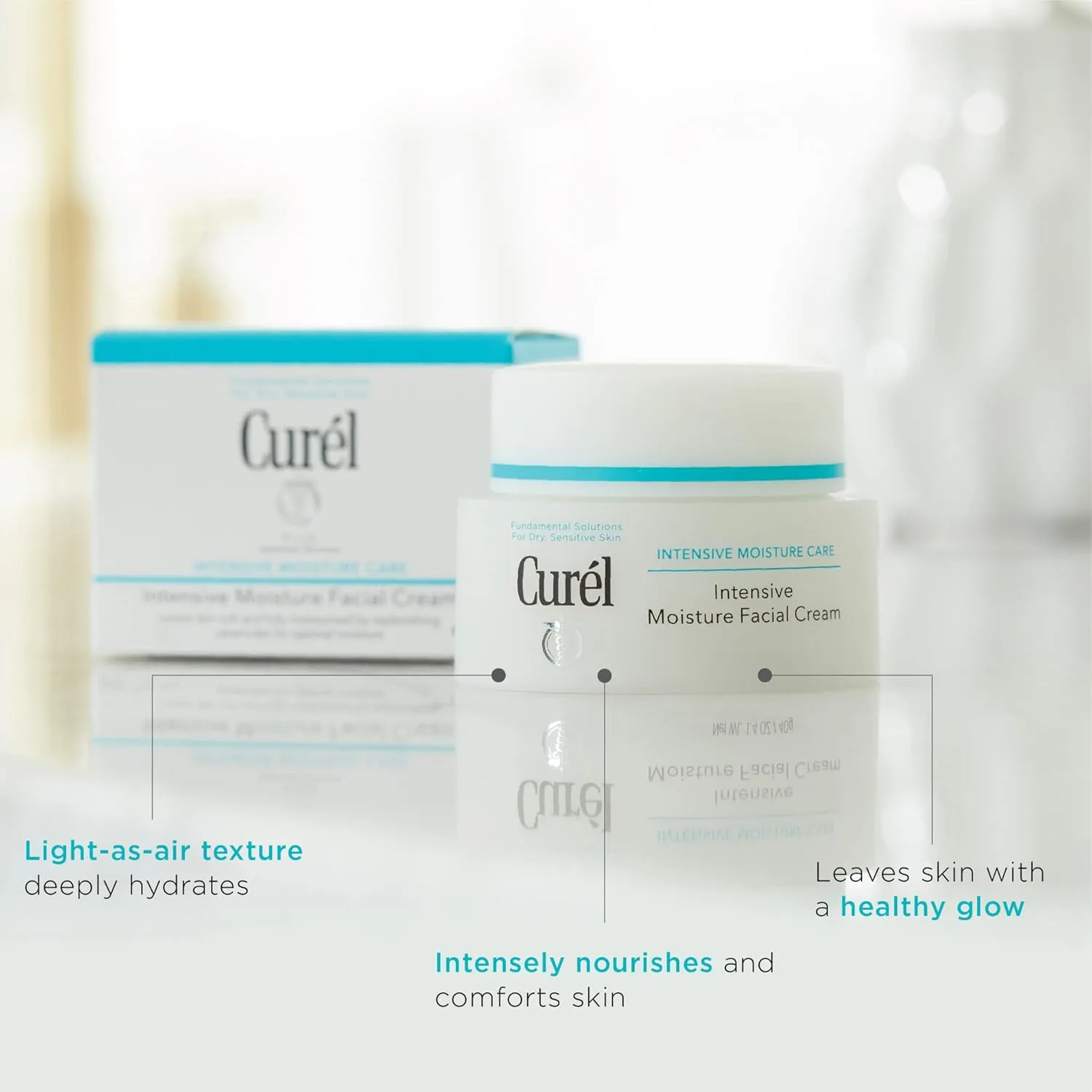 Curel Japanese Skin Care Intensive Face Moisturizer Cream, Hydrating Face Lotion for Dry to Very Dry Sensitive Skin, Anti-Aging, Fragrance-Free, Anti-Wrinkle Japanese Skin Care, 1.4 Oz