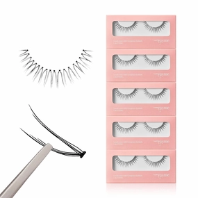Cutting Eyelash NO.V33 – 5 Set Pack, Bold Wispy Cluster Lashes with Extra-Long Middle Fibers for a Wide-Open Eye Effect, Soft & Natural False Eyelashes, Glue Not Included, K-Beauty