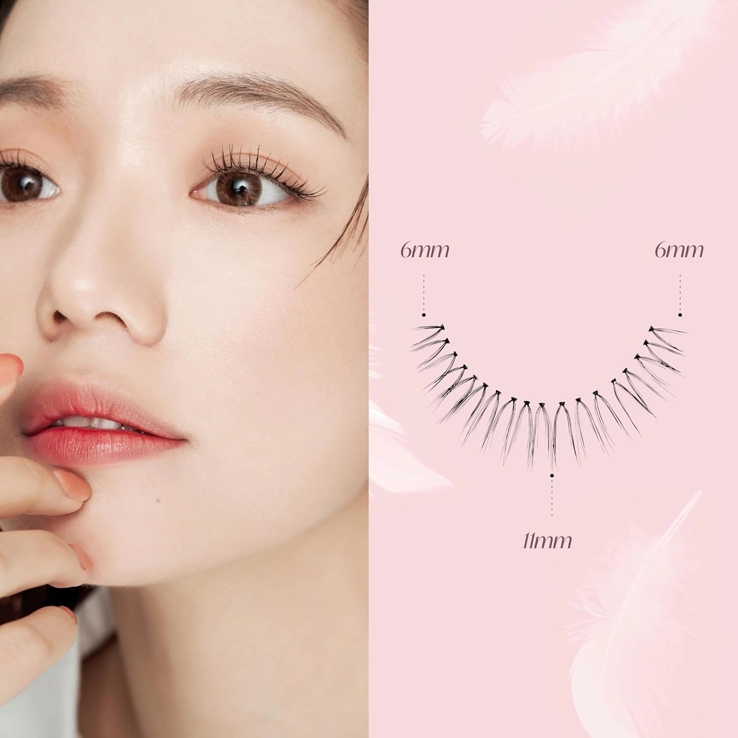 Cutting Eyelash NO.V33 – 5 Set Pack, Bold Wispy Cluster Lashes with Extra-Long Middle Fibers for a Wide-Open Eye Effect, Soft & Natural False Eyelashes, Glue Not Included, K-Beauty