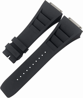 CZKE 19mm Quality Rubber Watchband Replacement for Richard Mille RM035 011 055 030 Black White Red Metal Interface Watch Strap (Color : Preto, Size : 19mm)