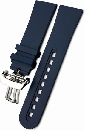 CZKE 23mm Fluorous Rubber Soft Watch Band Replacement for Blancpain Fifty Fathoms 5000 5015 Black Strap Watch Bracelets (Color : Criterion Blue 2, Size : 23mm)