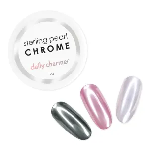 Daily Charme Sterling Pearl Nail Chrome Powder (Pearl) 1g, Metallic Nail Powder, Translucent Pearlescent Pigment, Mirror Metallic Effect, Home DIY/Nail Salon Manicure