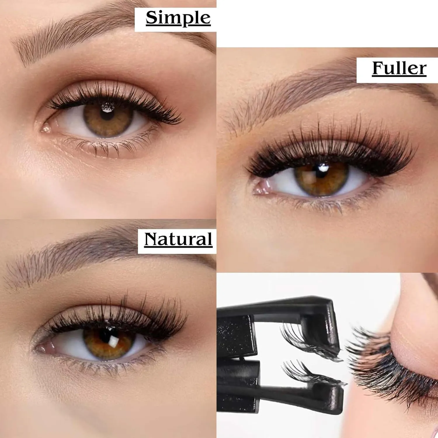 Dalarey Magnetic Lashes with Applicator Magnetic Eyelashes Natural Look Clear Band Wispy Reusable Magnetic Eyelashes No Glue Needed Magnetic Lashes Without Eyeliner False Eyelashes (Natural)