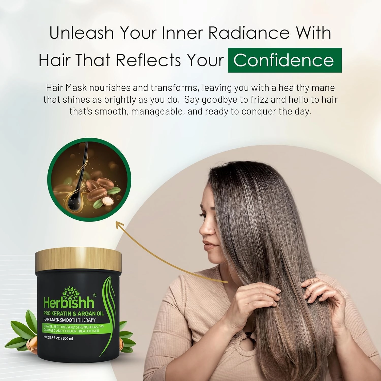 Dark Brown Rapid Infusion Hair Color Cream, Permanent Hair Dye in One Minute with Comb Applicator and Argan Oil Deep Conditioning Hair Mask 28.2 FL OZ Combo Pack