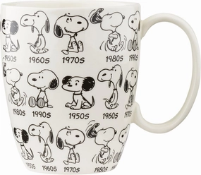 Department 56 Porcelain Peanuts Anniversary Snoopy Mug, 10 fluid ounces