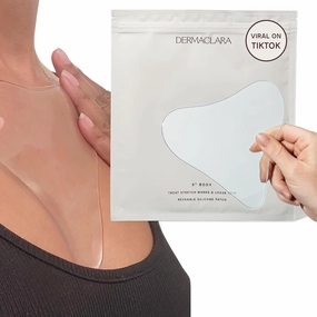 Dermaclara Chest Wrinkle Patch - Silicone Chest Patches for Wrinkles, Reusable Chest Wrinkle Pads, Overnight Scar Treatment for Pregnancy, Stretch Marks, Skin Repair, Up to 30 Uses - 1 Patch