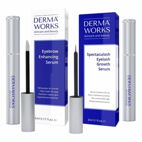 DERMAWORKS Lash & Brow Growth Serum – Advanced Formula for Longer, Fuller Lashes & Thicker, Stronger Brows – 3ml Eyelash Enhancer & 5ml Eyebrow Booster for Growth, Strength, and Nourishment