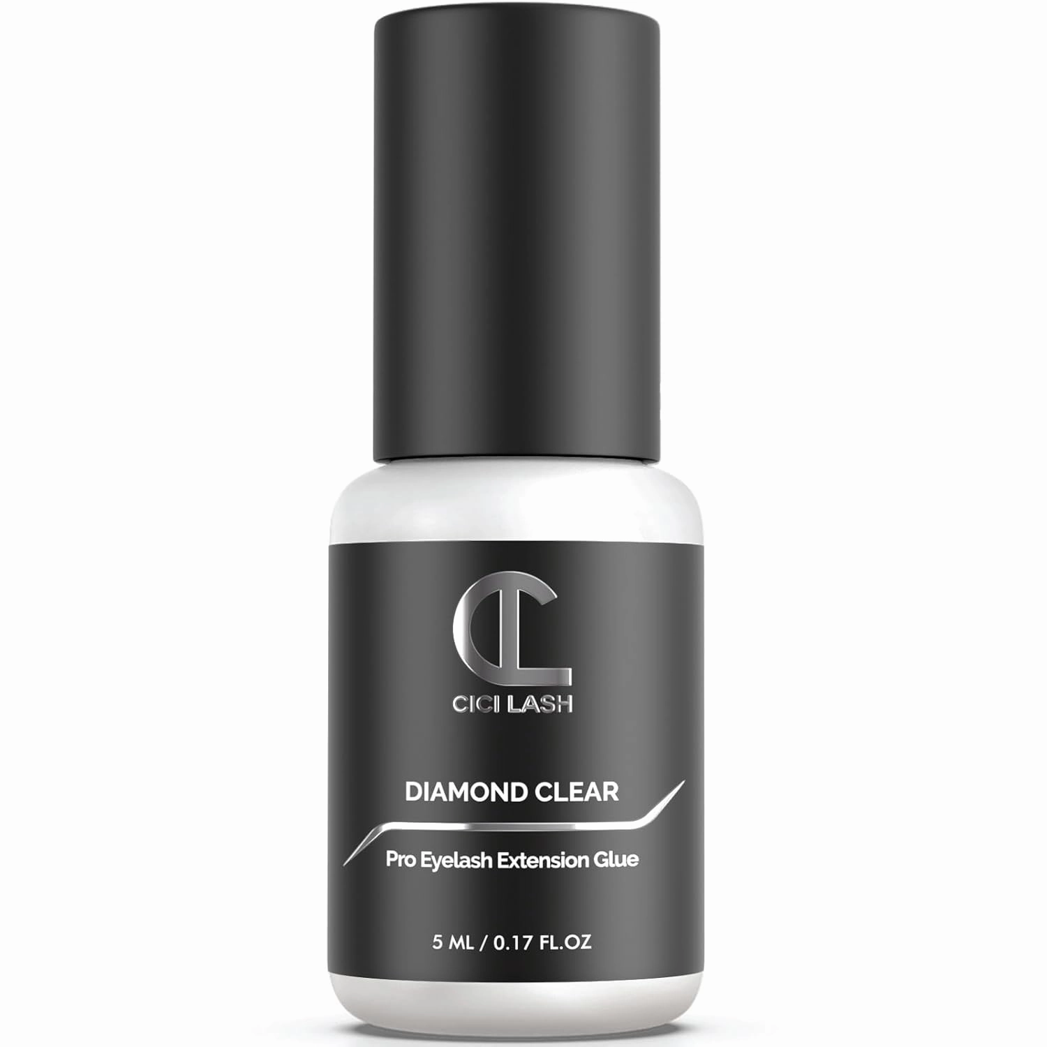 Diamond Clear Eyelash Extension Glue for Professionals - Maximum 7 Week Retention / 1-2 Second Drying Time Semi Permanent Individual/Volume Lash Glue with Transparent Color - Latex Free 5ML/0.17 FL.OZ